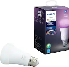 Front. Philips - Hue White & Color Ambiance A19 Bluetooth Smart LED Bulb - Multicolor.
