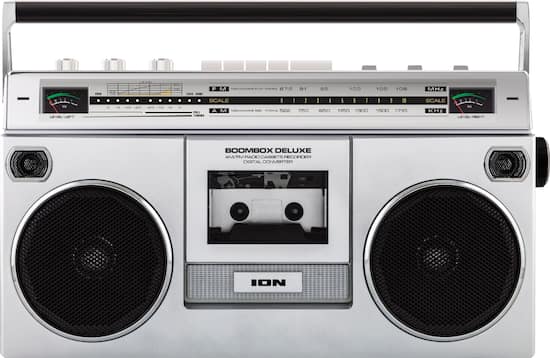 ION Audio Retro Boombox with AM/FM Radio Silver BOOMBOXDLXUS - Best Buy