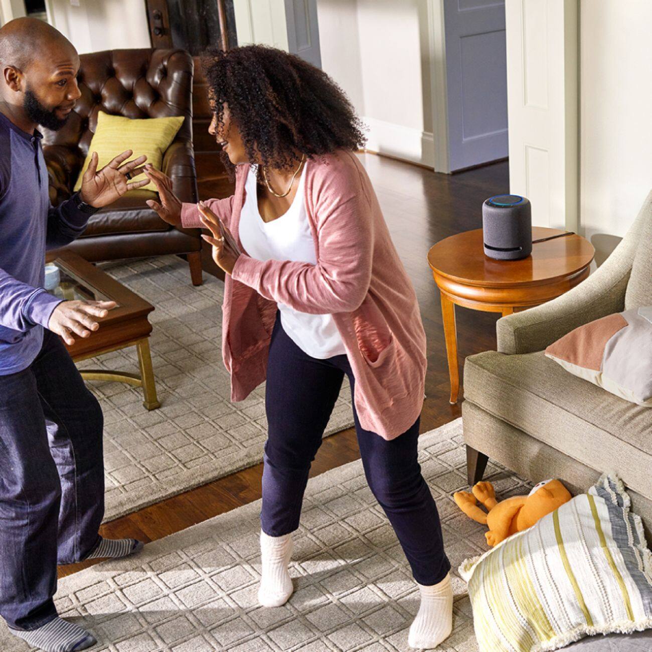 Alt View 18. Amazon - Echo Studio Hi-Res 330W Smart Speaker with Dolby Atmos and Spatial Audio Processing Technology and Alexa - Charcoal.