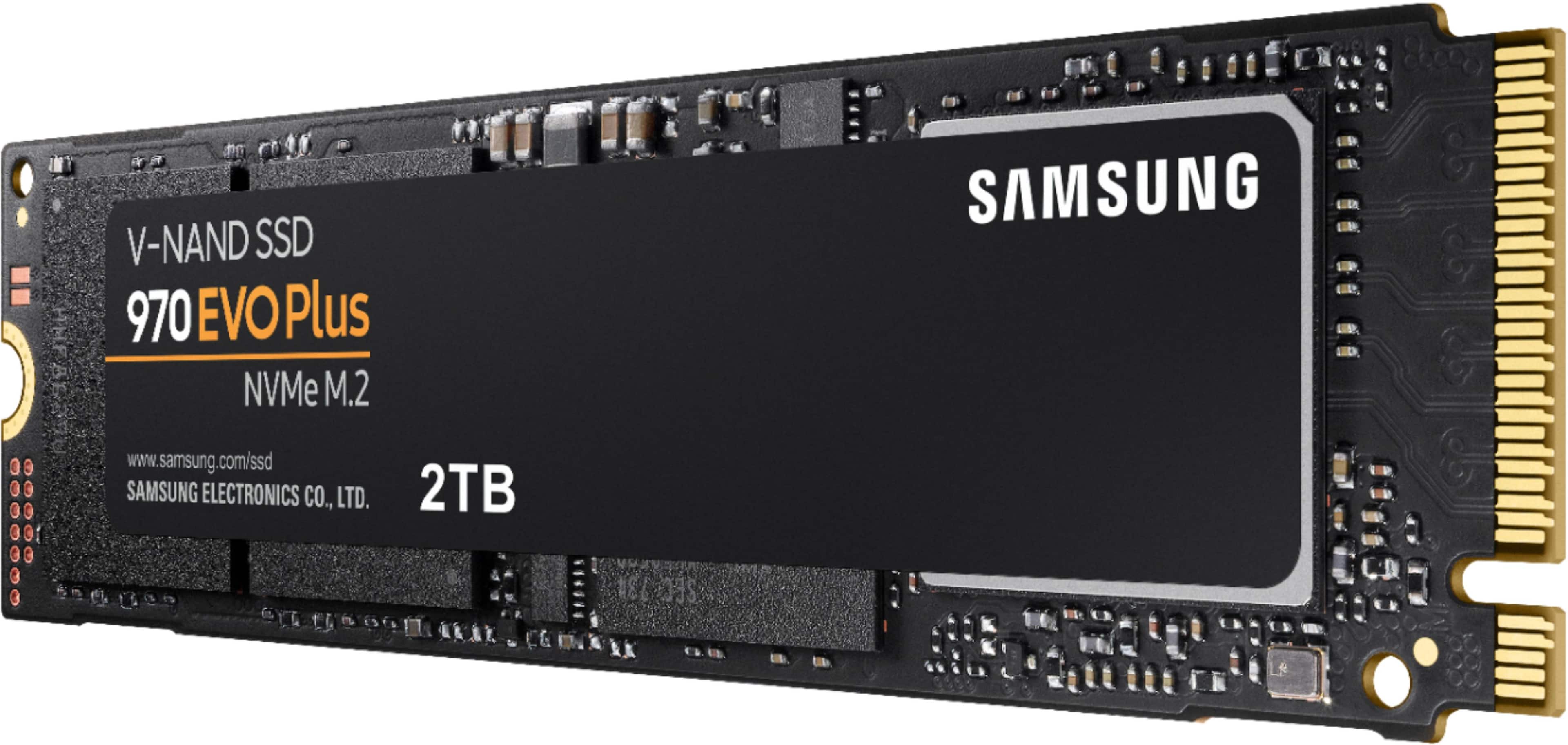 Alt View 1. Samsung - 970 EVO Plus 2TB Internal SSD PCIe Gen 3 x4 NVMe - Black.