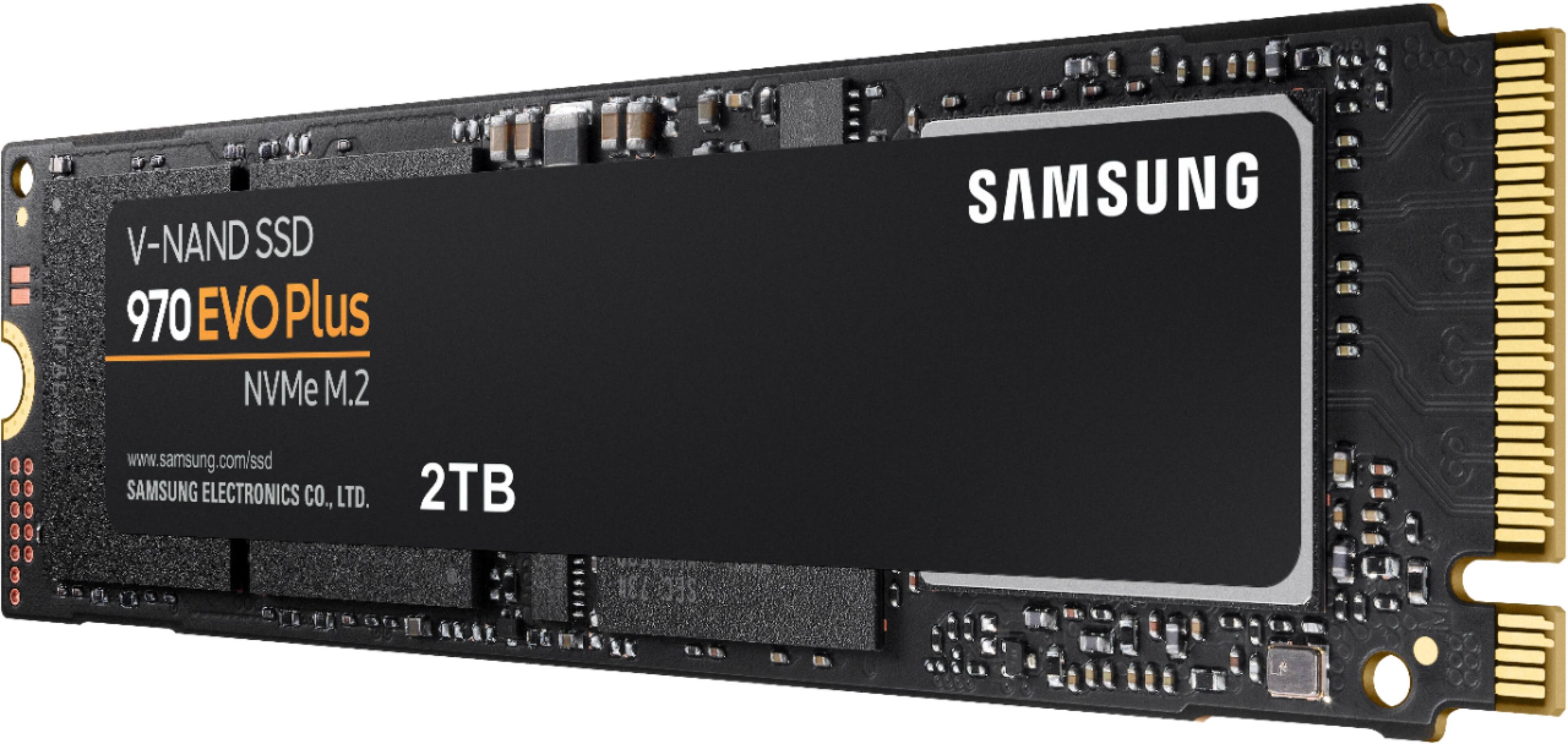 Alt View 1. Samsung - 970 EVO Plus 2TB Internal SSD PCIe Gen 3 x4 NVMe - Black.