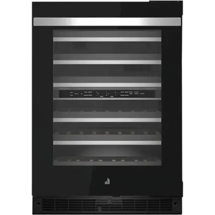 Front. JennAir - 45-Bottle Built-In Dual Zone Wine Cellar - Black.