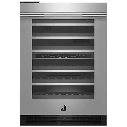Front. JennAir - 45-Bottle Built-In Dual Zone Wine Cooler - Stainless Steel.
