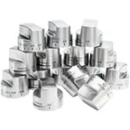 Front. Viking - Control Knob Set for Ranges - Stainless Steel.