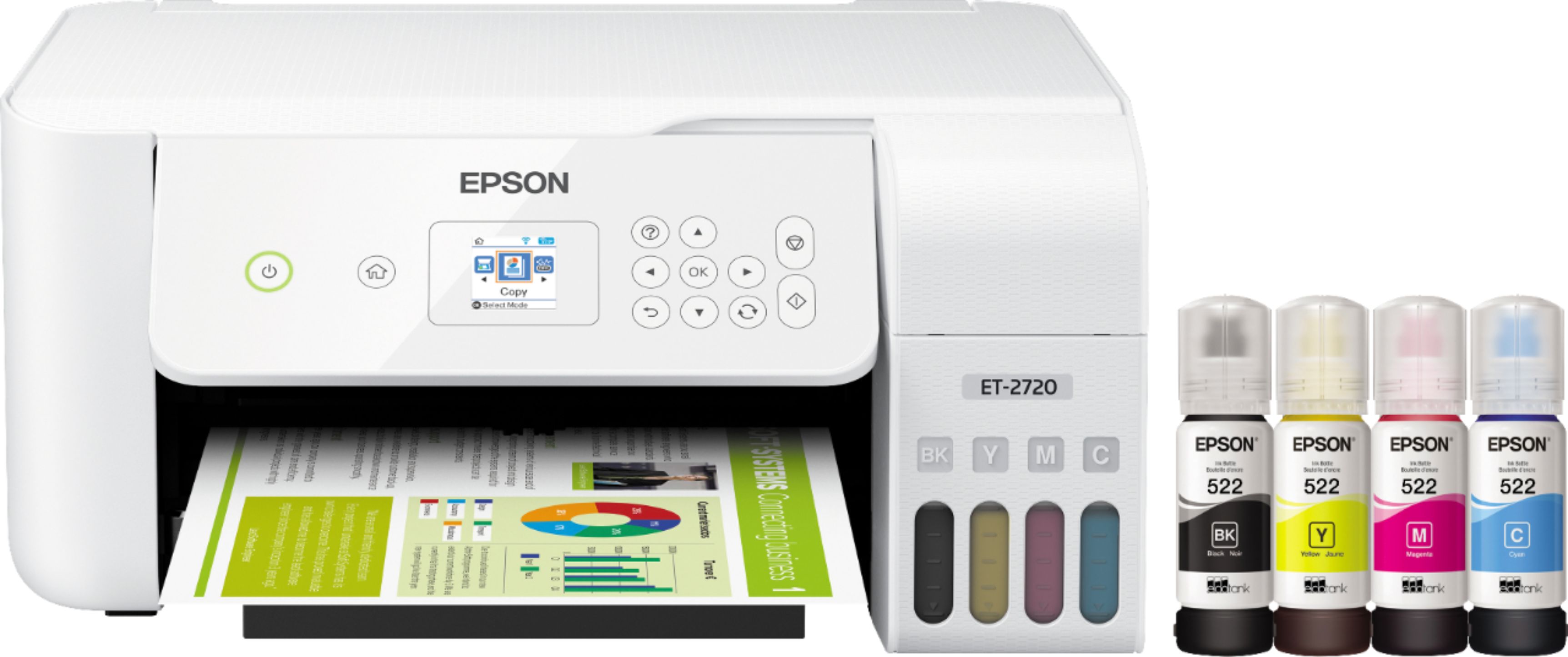 Questions and Answers: Epson EcoTank ET-2720 Wireless All-In-One Inkjet  Printer White ECOTANK ET-2720 PRINTER C11CH4 - Best Buy