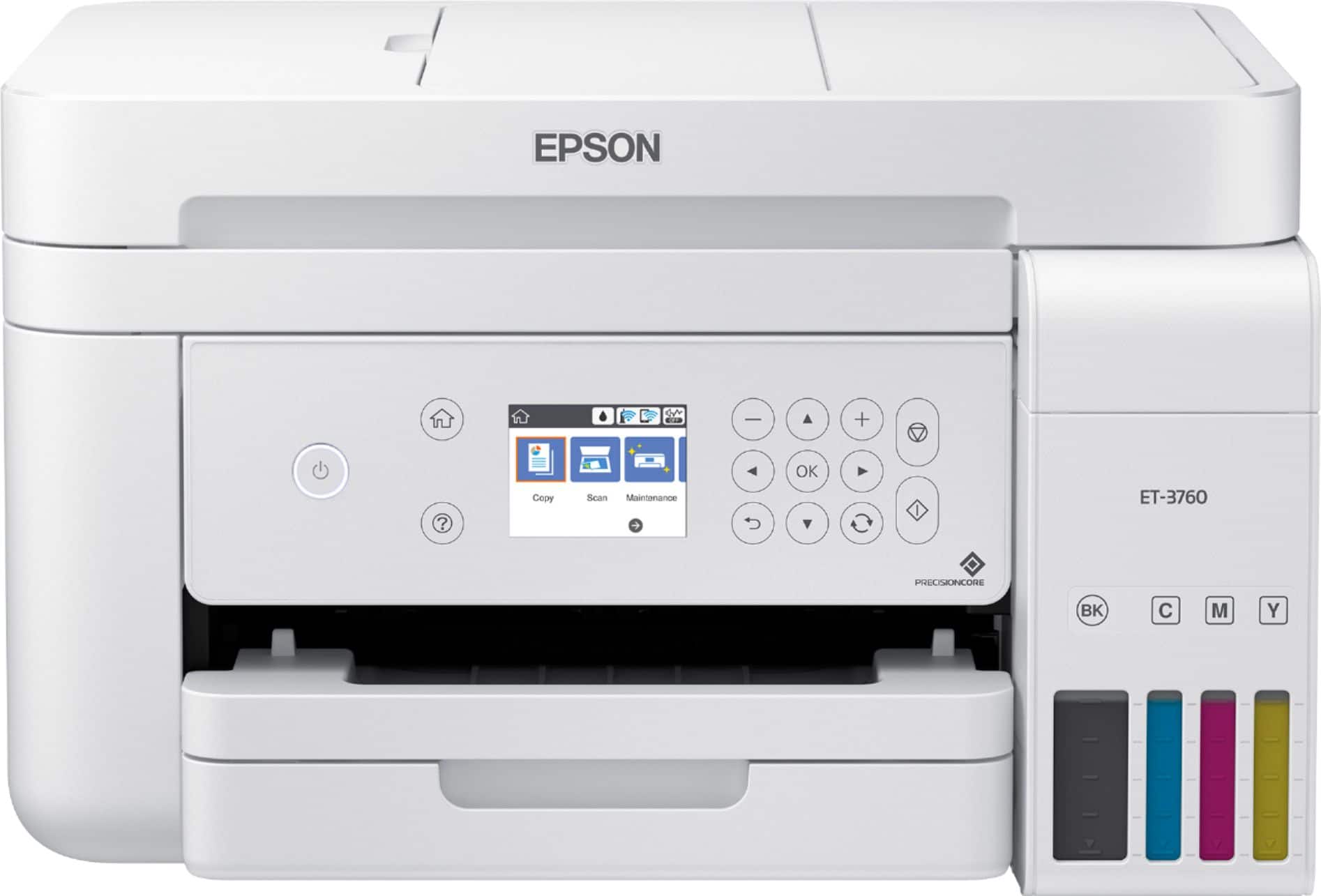 Alt View 11. Epson - EcoTank ET-3760 Wireless All-In-One Inkjet Printer - White.