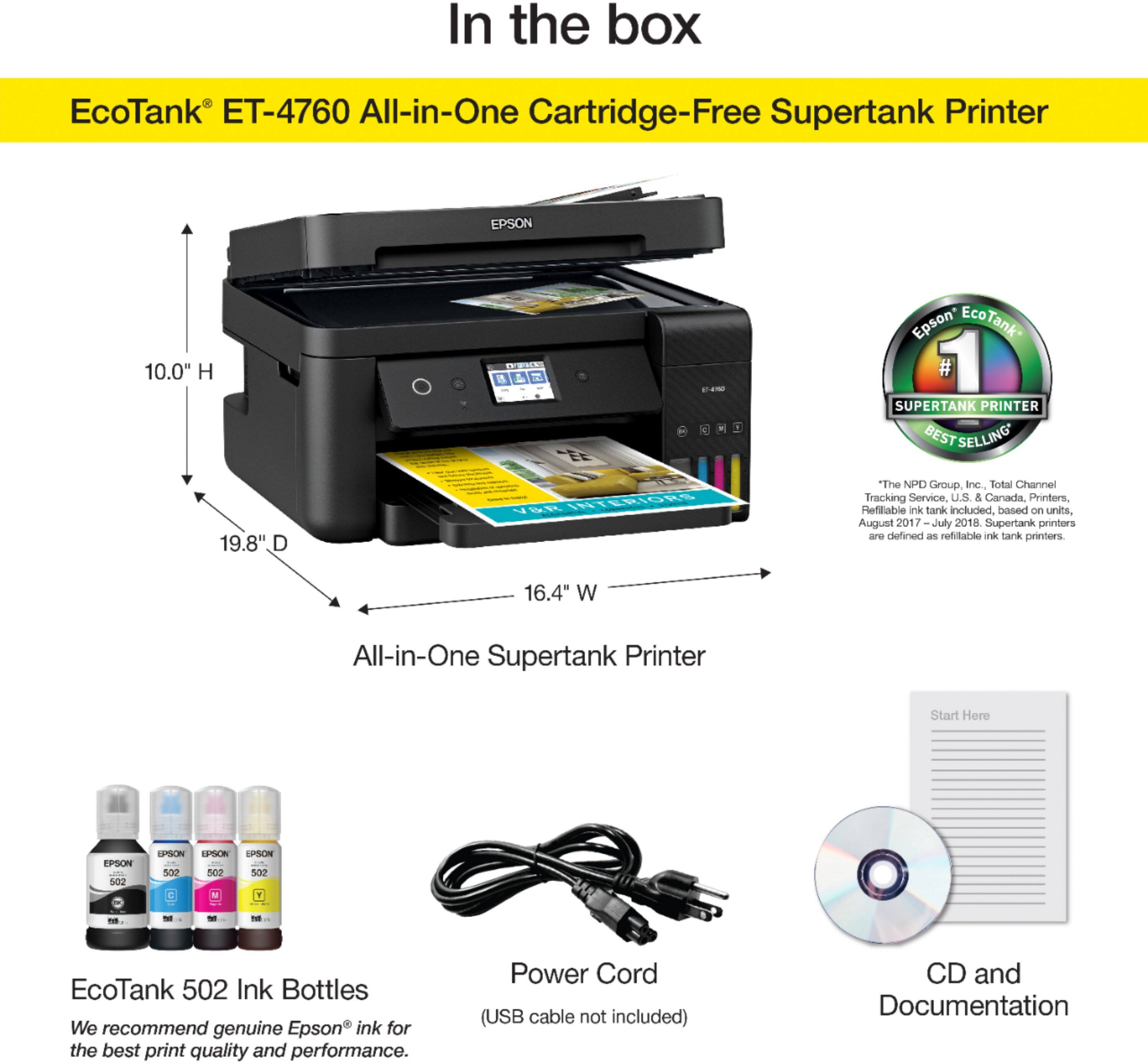 Alt View 11. Epson - EcoTank ET-4760 Wireless All-In-One Printer - Black.