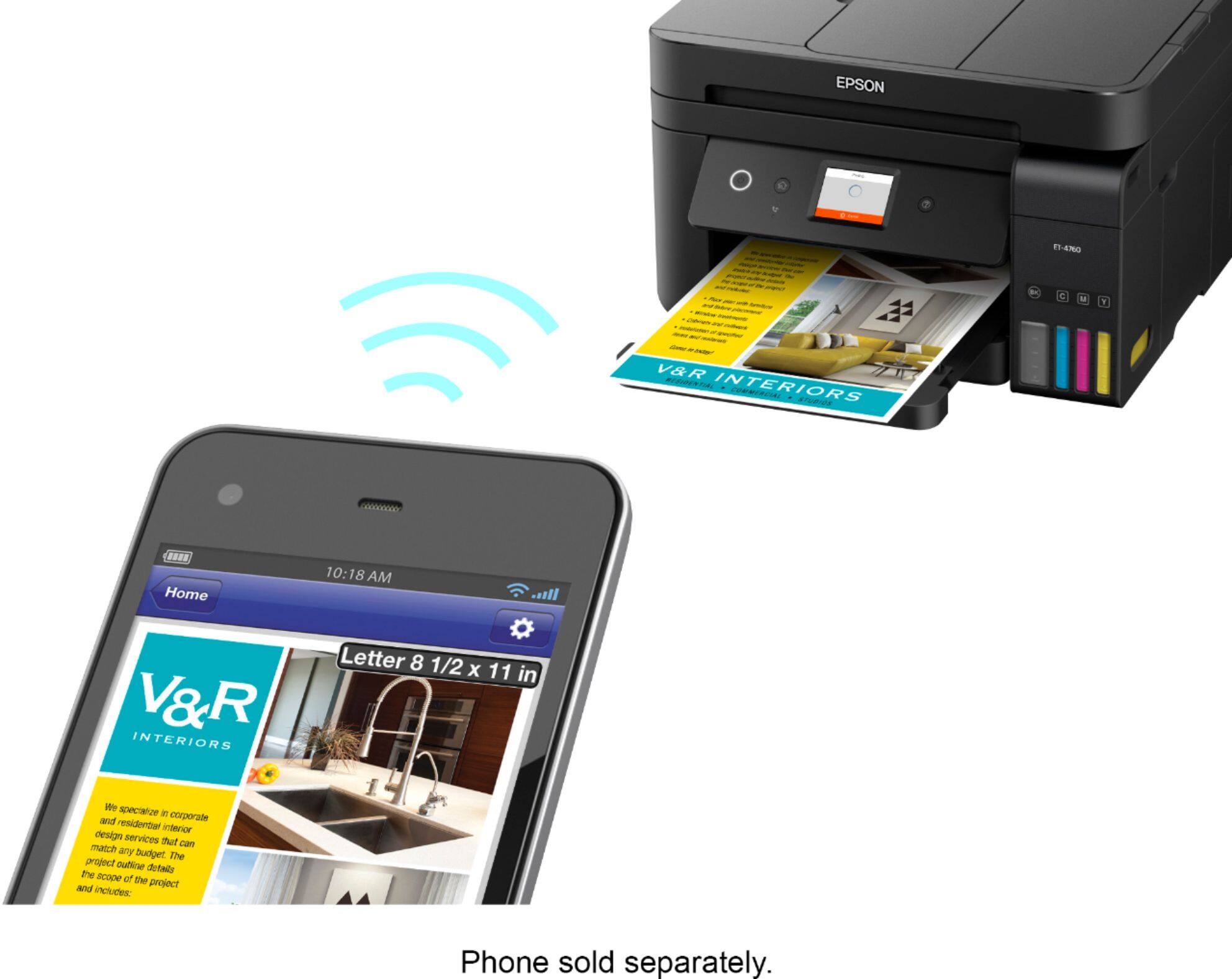 Alt View 13. Epson - EcoTank ET-4760 Wireless All-In-One Printer - Black.
