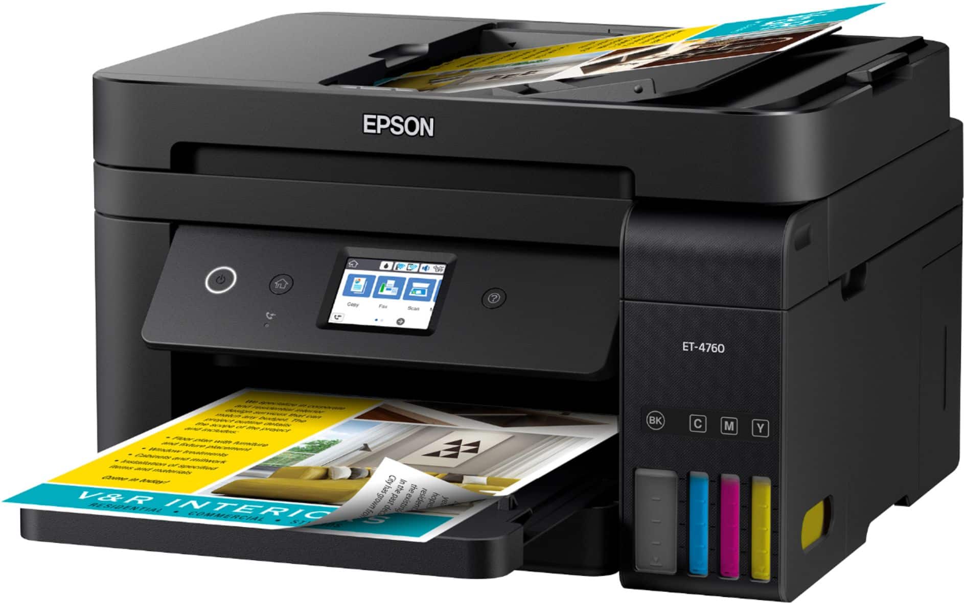 Left. Epson - EcoTank ET-4760 Wireless All-In-One Printer - Black.