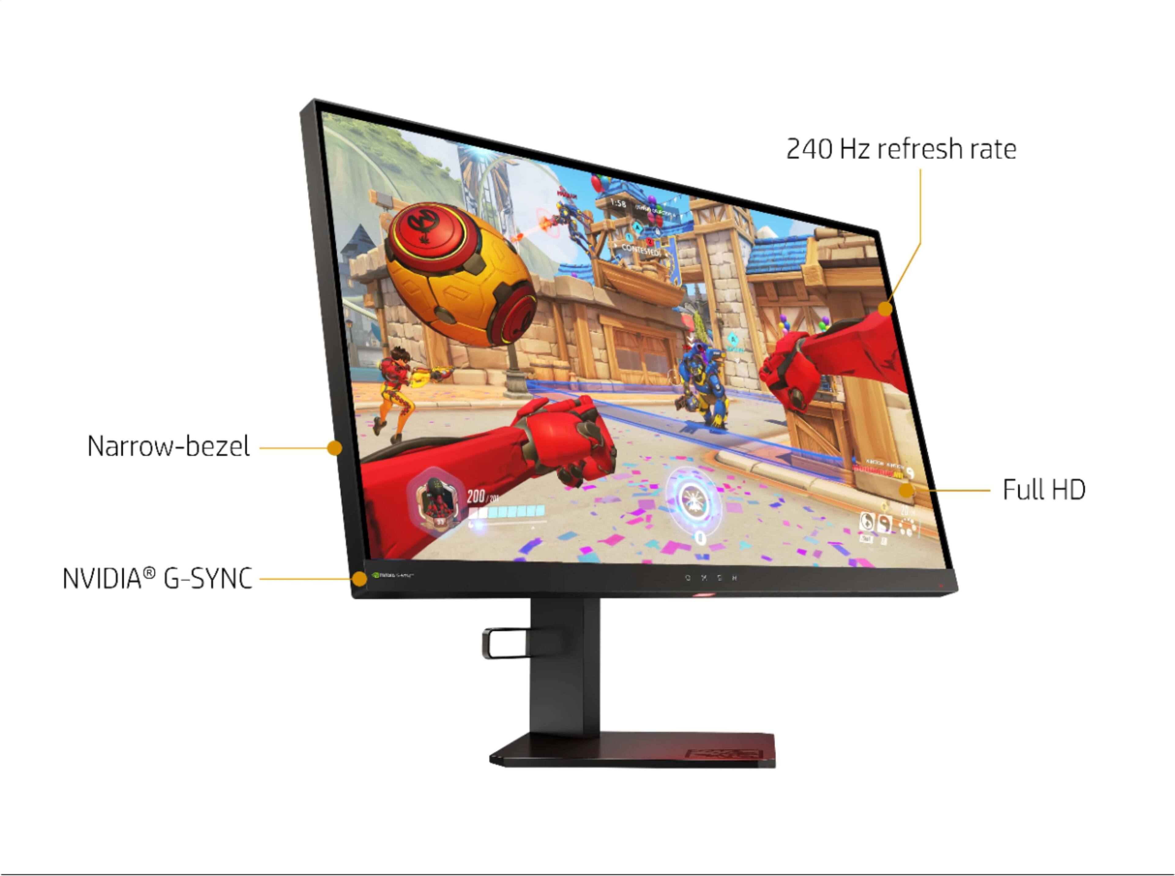 Alt View 13. HP OMEN - OMEN X 24.5" LED FHD G-sync Compatible Gaming Monitor (HDMI x2) - Black.