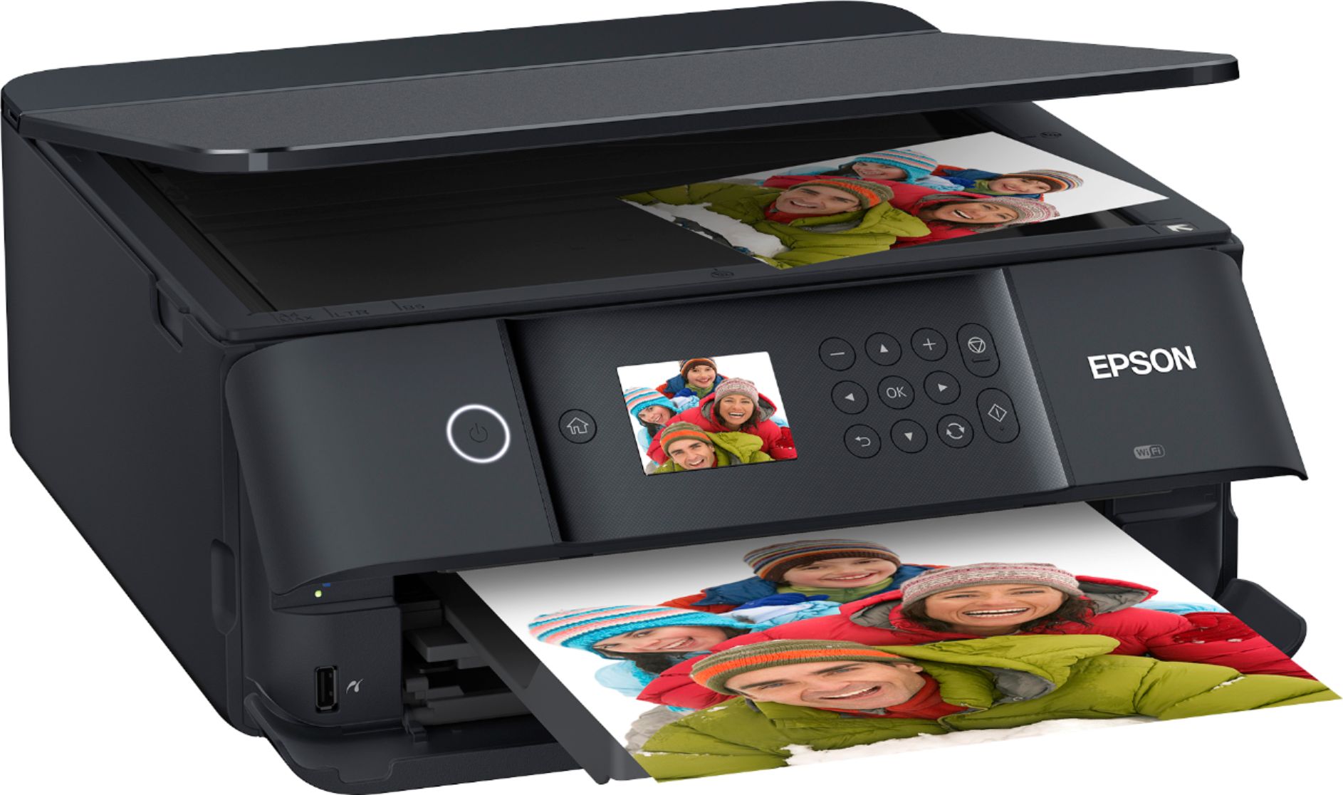 Angle View: Epson - Expression Premium XP-6100 Wireless All-In-One Inkjet Printer - Black