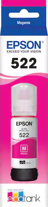 Front. Epson - EcoTank 522 Ink Bottle - Magenta.