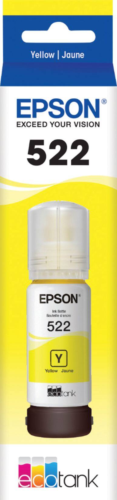 Front. Epson - EcoTank 522 Ink Bottle - Yellow.