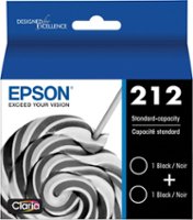 Epson - 212 2-Pack Standard Capacity Ink Cartridges - Black - Front_Zoom