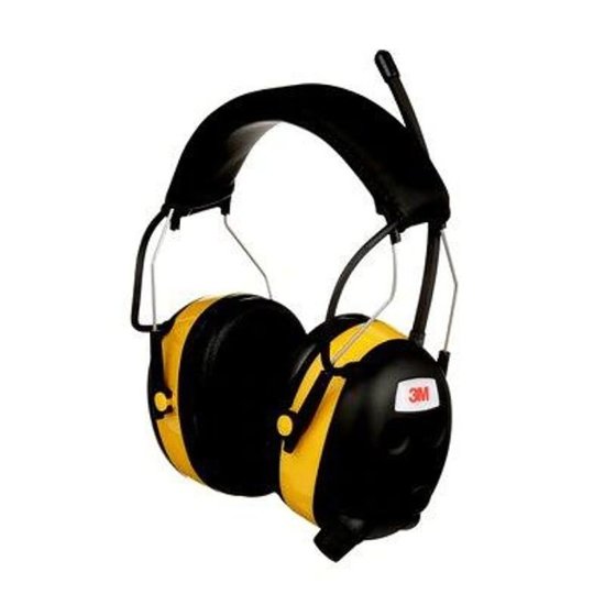 Front. 3M - WorkTunes AM/FM Hearing Protector - Black/Yellow.