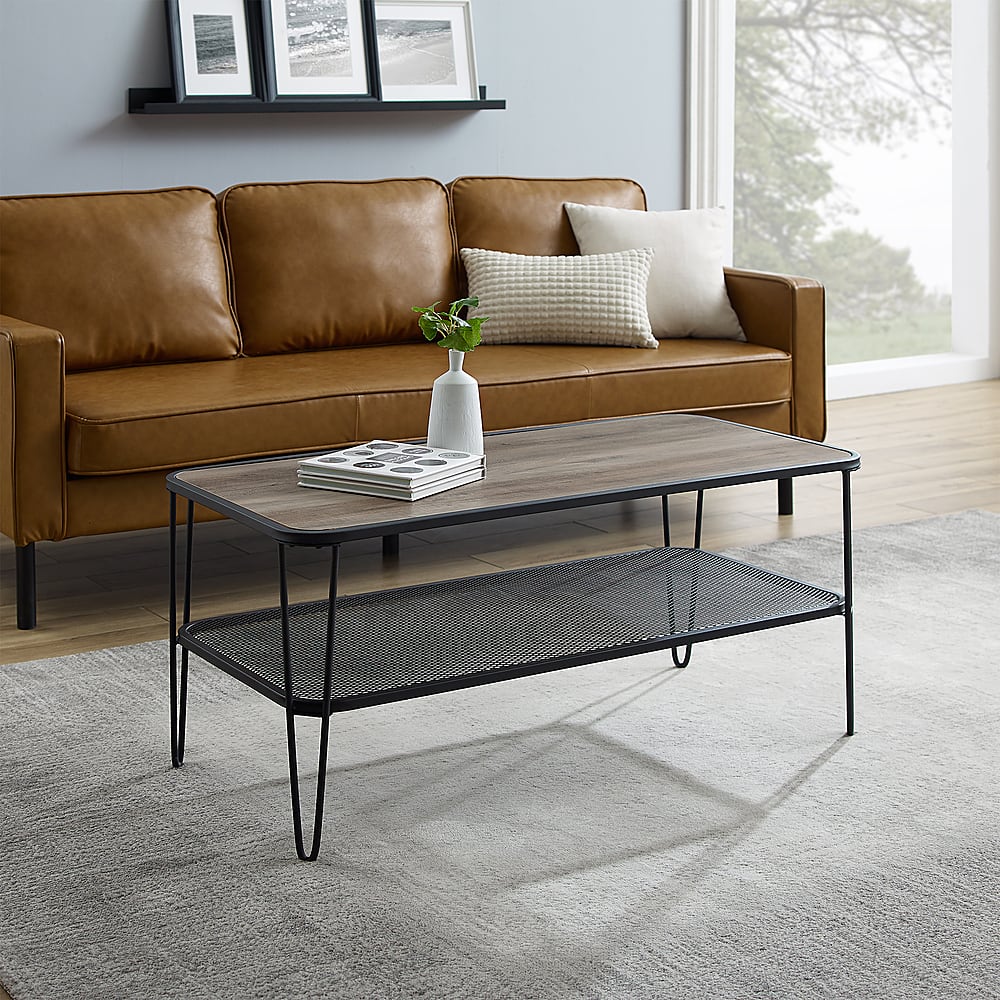 Best Buy: Walker Edison Mid-Century Rectangular Hairpin Coffee Table ...