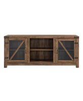 Walker Edison - Rustic Farmhouse TV Stand Cabinet for Most TVs Up to 60" - Rustic Oak - Front_Zoom
