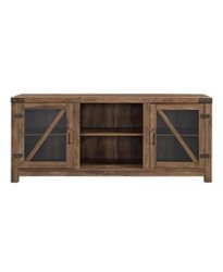 Walker Edison - Rustic Farmhouse TV Stand Cabinet for Most TVs Up to 60" - Rustic Oak - Front_Zoom