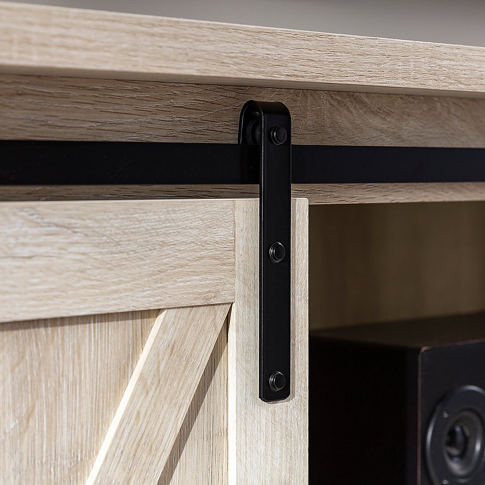 Alt View 16. Walker Edison - 58" Modern Farmhouse Sliding Door TV Stand for Most TVs up to 65" - White Oak.