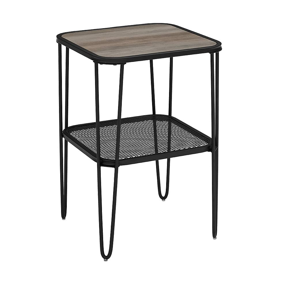 Angle View: Walker Edison - Square Mid-Century Modern Durable Laminate Side Table - Grey Wash