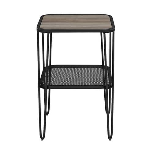 Walker Edison - Square Mid-Century Modern Durable Laminate Side Table - Grey Wash