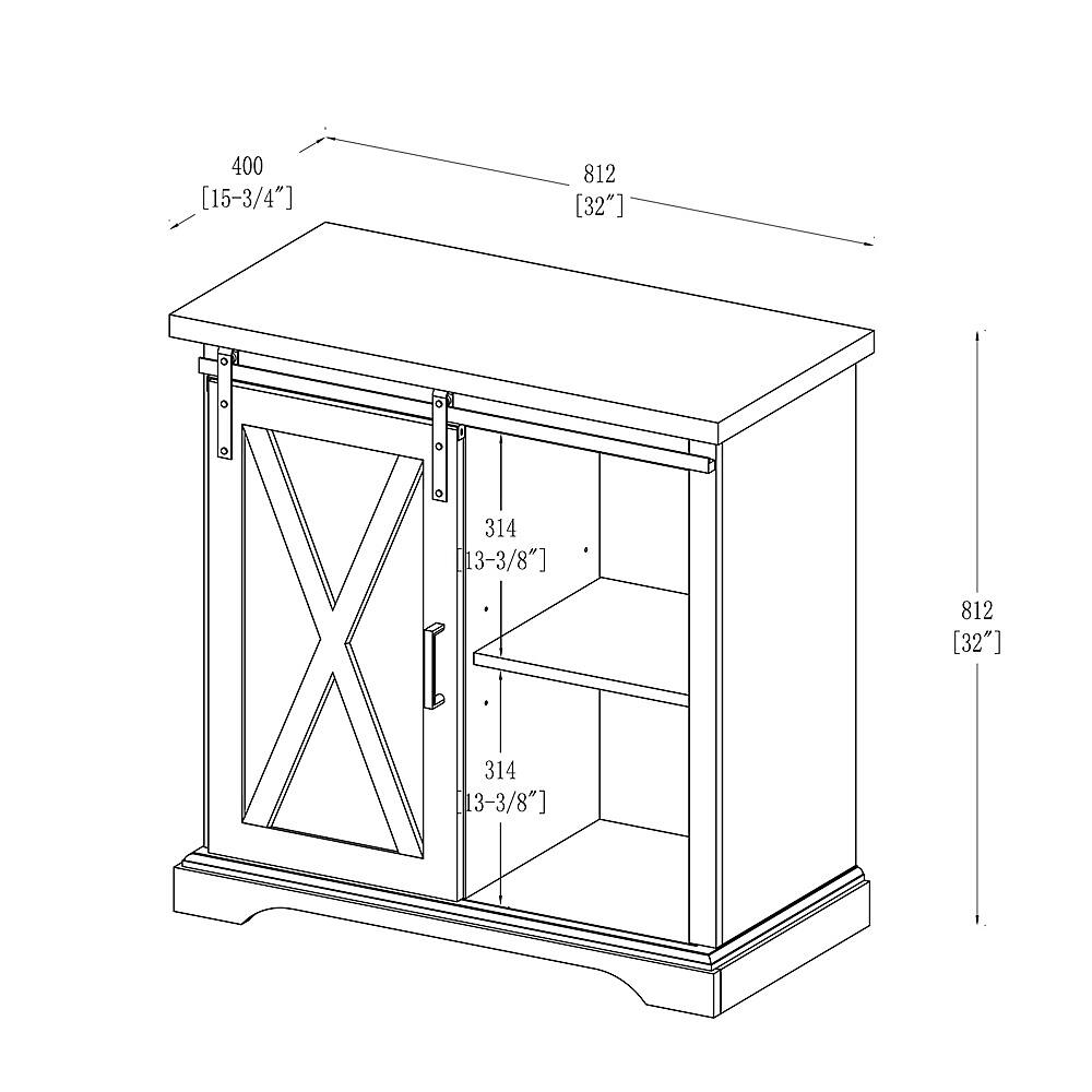 Alt View 13. Walker Edison - Rustic Farmhouse Sliding Door Buffet Cabinet - White Oak.