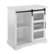 Angle Zoom. Walker Edison - Sliding Glass Door Modern Buffet Cabinet - White.