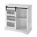Left. Walker Edison - Sliding Glass Door Modern Buffet Cabinet - White.