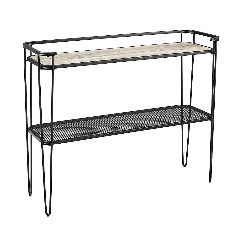 Angle View: Walker Edison - Mid-Century Hairpin Accent Table - Black/Gray Wash