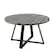 Angle. Walker Edison - Round Rustic Coffee Table - Slate Gray.