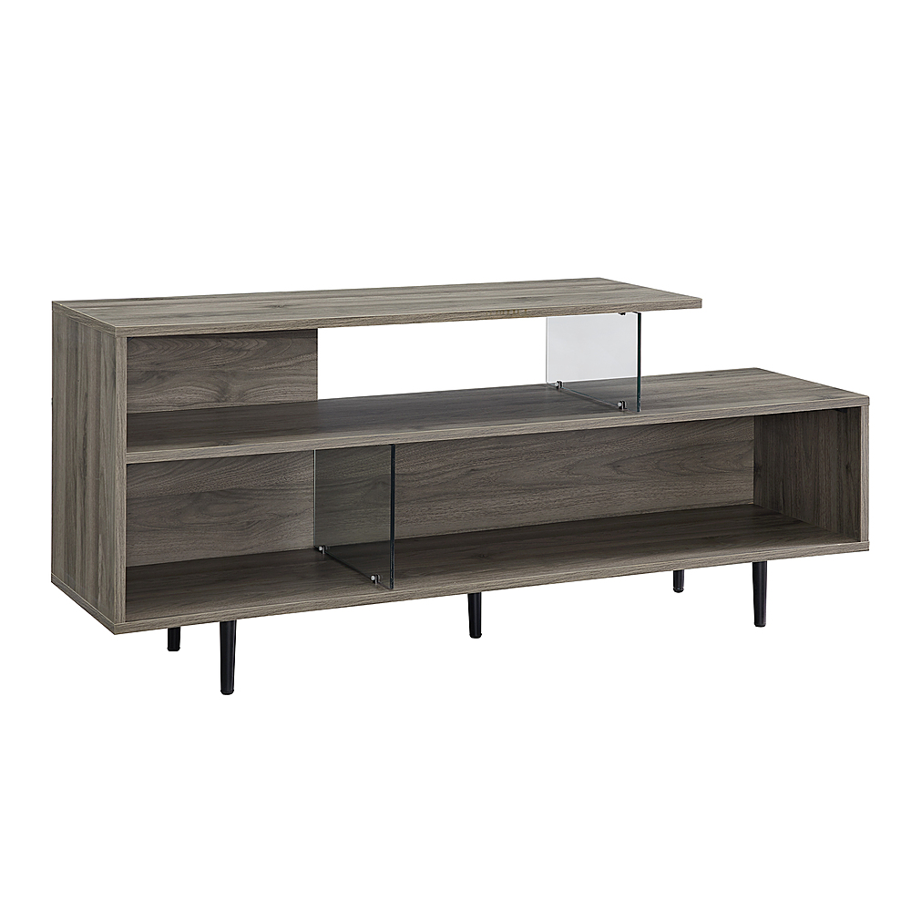 Angle View: Walker Edison - Modern Geometric TV Stand for Most Flat-Panel TV's up to 65" - Slate Grey