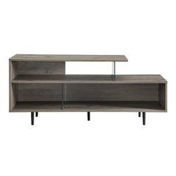 Walker Edison - Modern Geometric TV Stand for Most Flat-Panel TV's up to 65" - Slate Grey - Front_Zoom