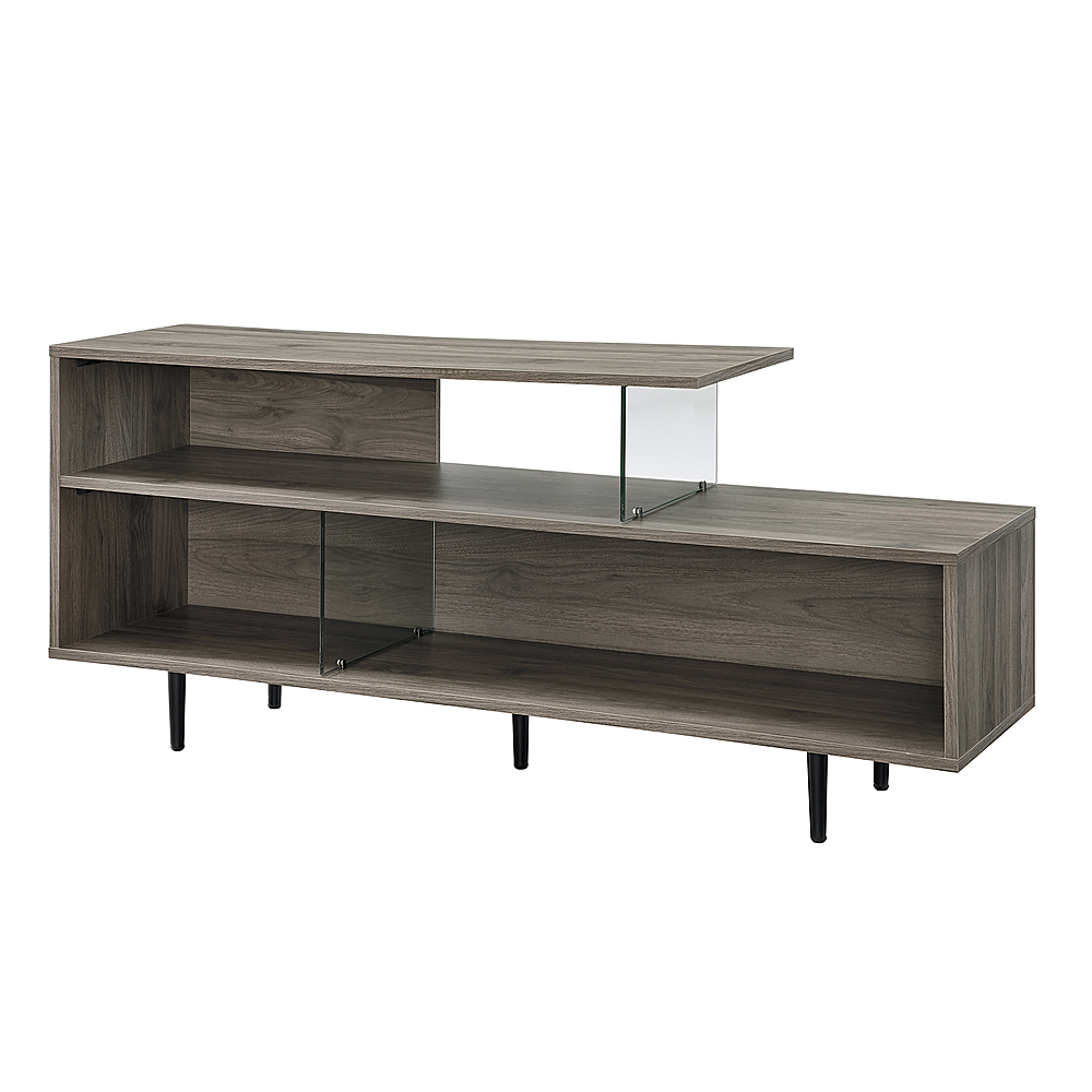 Left View: Walker Edison - Modern Geometric TV Stand for Most Flat-Panel TV's up to 65" - Slate Grey