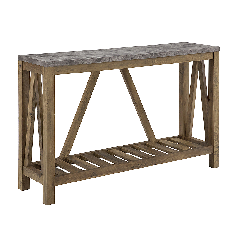 Angle View: Walker Edison - Modern Farmhouse Entryway Table - Dark Concrete