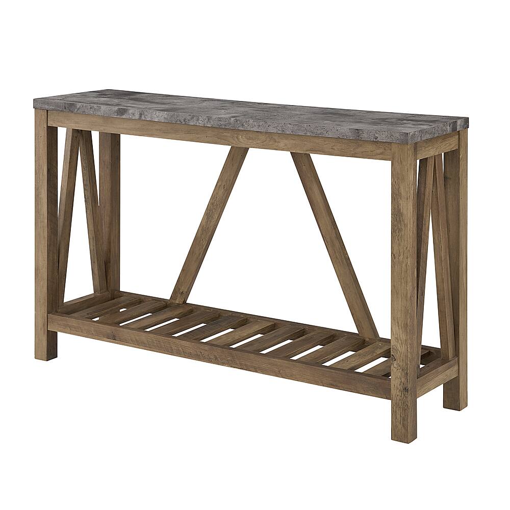 Left View: Walker Edison - Modern Farmhouse Entryway Table - Dark Concrete