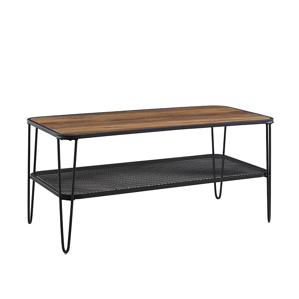 Angle View: Simpli Home - Warm Shaker Square Rustic Wood 2-Drawer Coffee Table - Distressed Gray