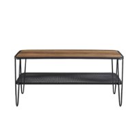 Walker Edison - Mid-Century Rectangular Hairpin Coffee Table - Black/Rustic Oak - Front_Zoom