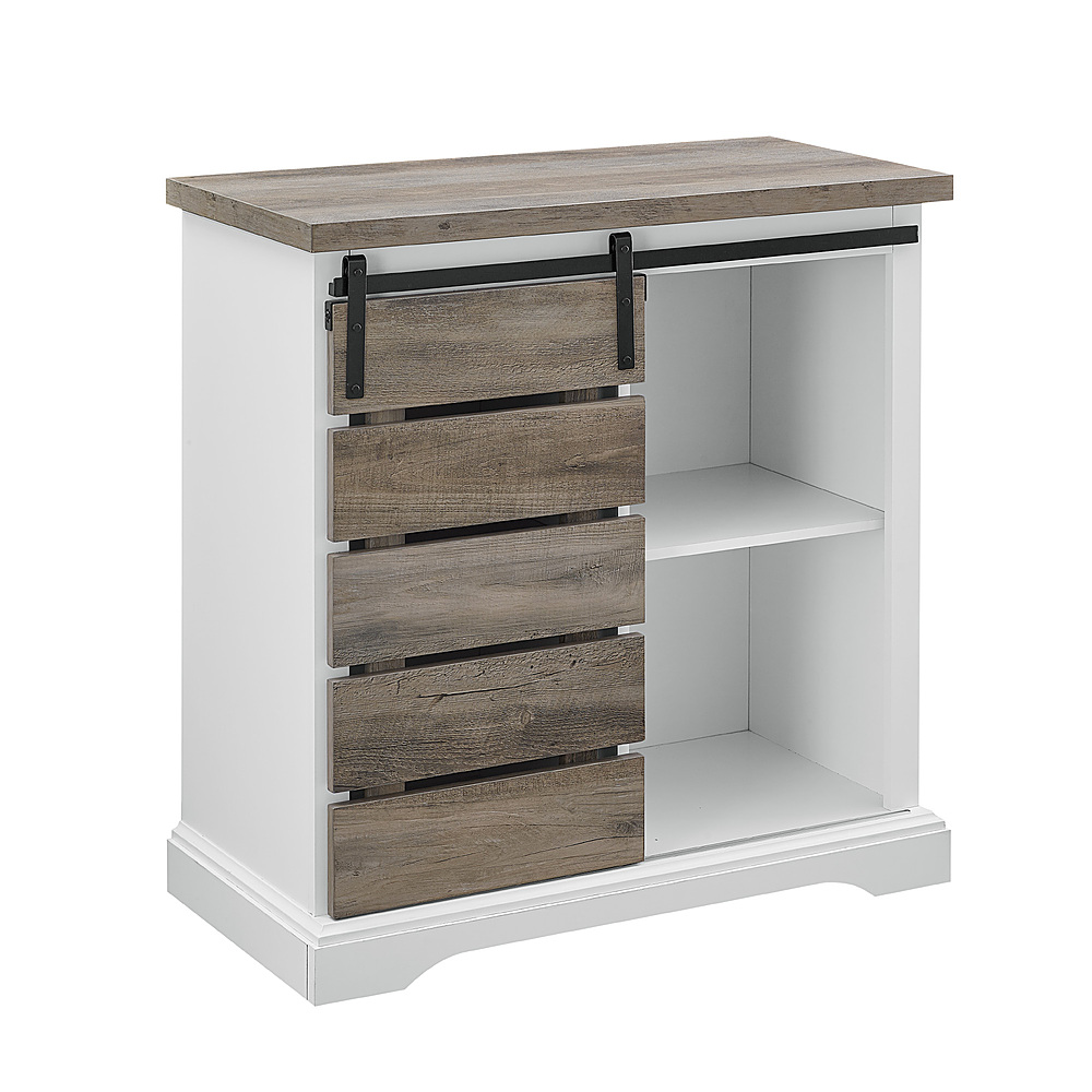 Angle View: Walker Edison - Rustic TV Stand for Most TVs Up to 35" - Gray Wash/White