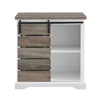 Walker Edison - Rustic TV Stand for Most TVs Up to 35" - Gray Wash/White - Front_Zoom