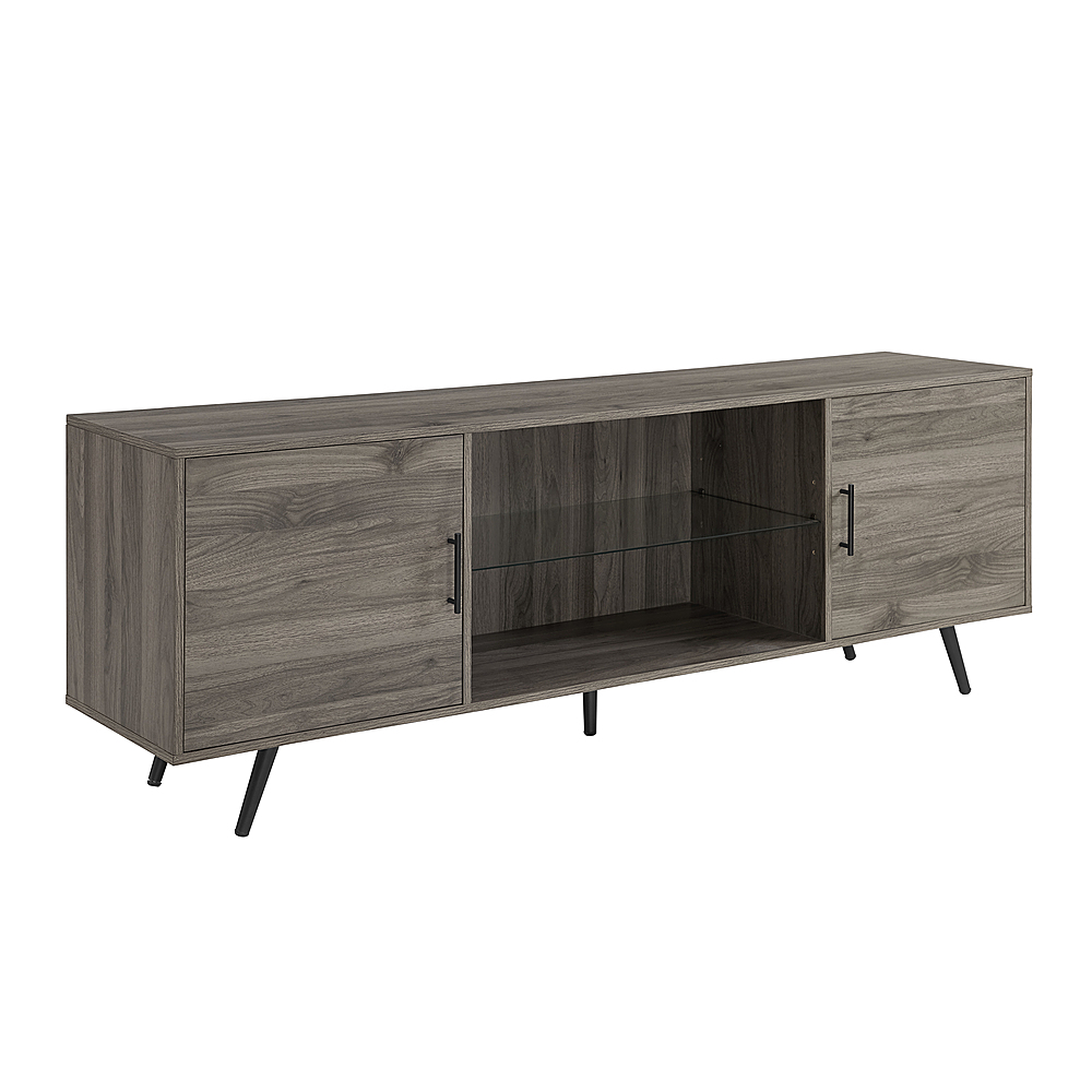 Angle View: Walker Edison - Mid Century Modern TV Console for Most Flat-Panel TVs Up to 75" - Slate Gray