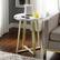 Alt View 11. Walker Edison - Urban Industrial Side Table - Faux Marble/Gold.