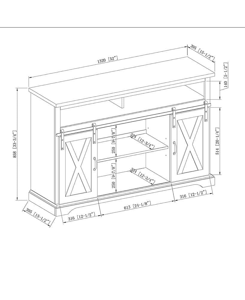 Best Buy: Walker Edison Sliding Barn Door Highboy Storage Console for ...