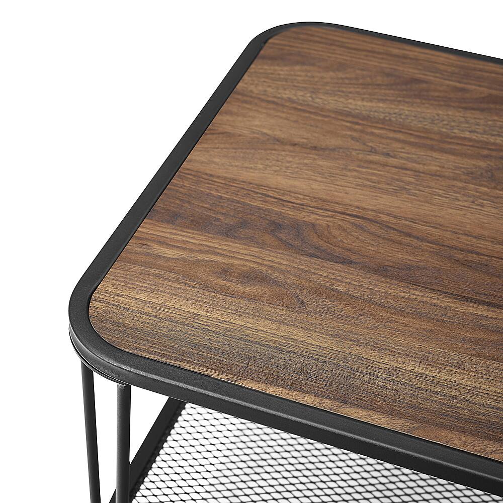 Walker Edison Mid Century Rectangular Hairpin Coffee Table Black Dark Walnut Bbf42loctdw Best Buy