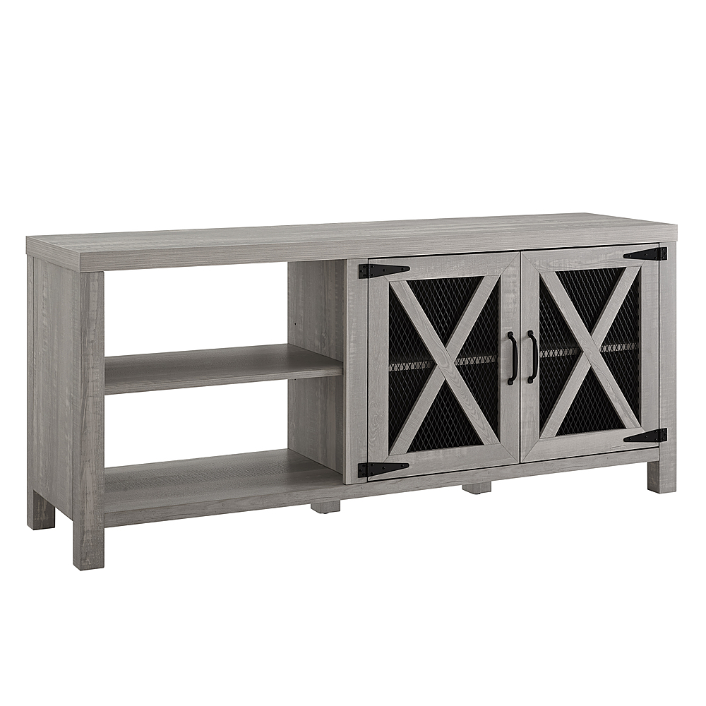 Angle View: Walker Edison - TV Cabinet for Most Flat-Panel TVs Up to 64 - Stone Gray
