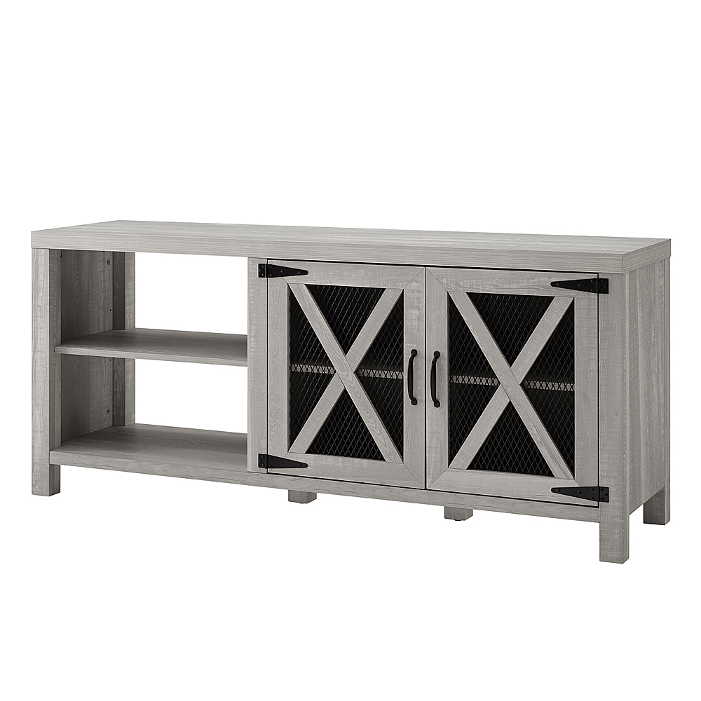 Left View: Walker Edison - TV Cabinet for Most Flat-Panel TVs Up to 64 - Stone Gray