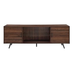 Walker Edison - Mid Century Modern TV Console for Most Flat-Panel TVs Up to 75" - Dark Walnut - Front_Zoom