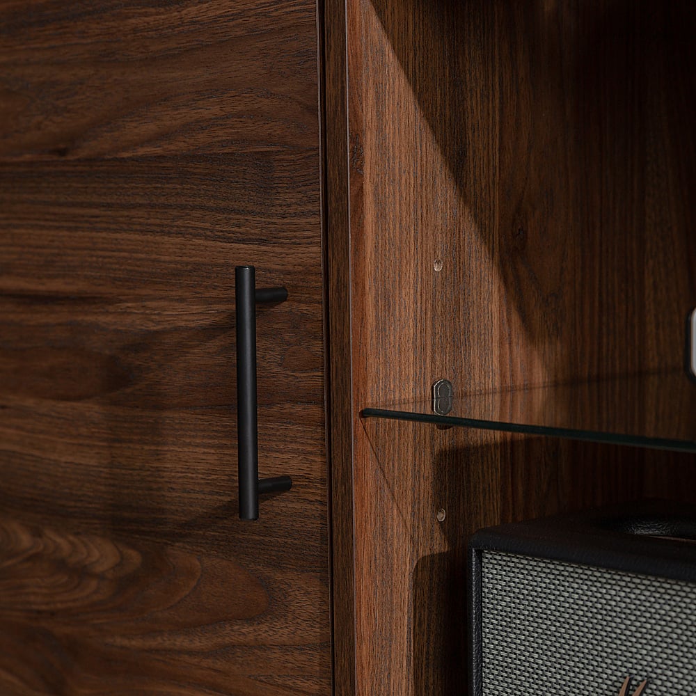 Alt View 11. Walker Edison - 70" Mid Century Modern TV Console for Most Flat-Panel TVs Up to 80" - Dark Walnut.