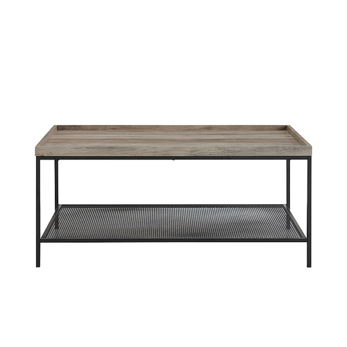 Walker Edison - Modern Tray Top Rectangular Coffee Table - Black/Grey Wash