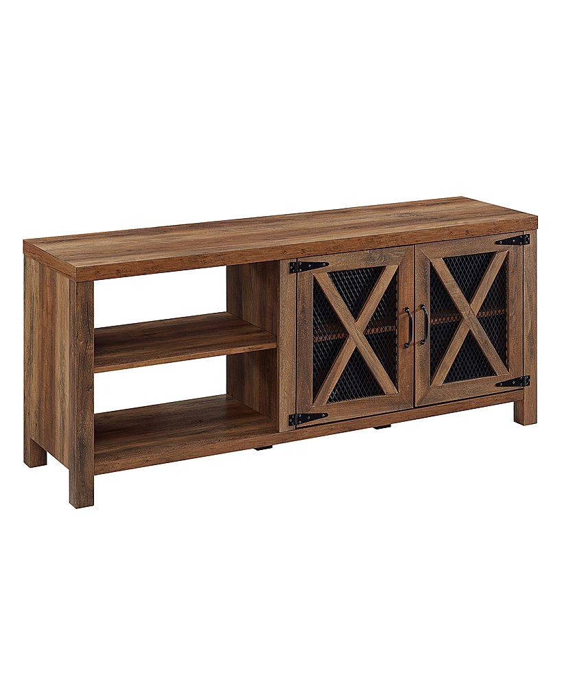 Angle View: Walker Edison - TV Cabinet for Most Flat-Panel TVs Up to 64" - Rustic Oak