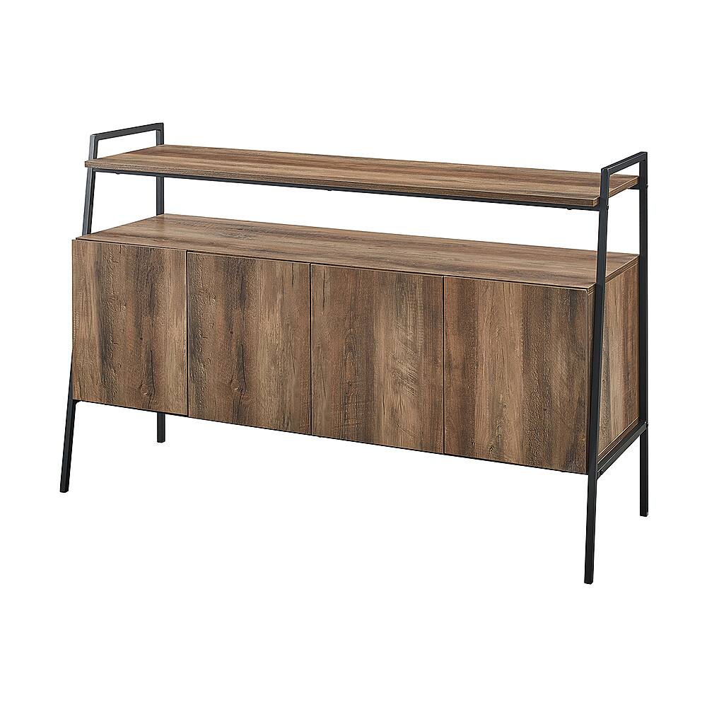 Left View: Walker Edison - Mid Century Mardern TV Stand for TVs Up to 55" - Rustic Oak